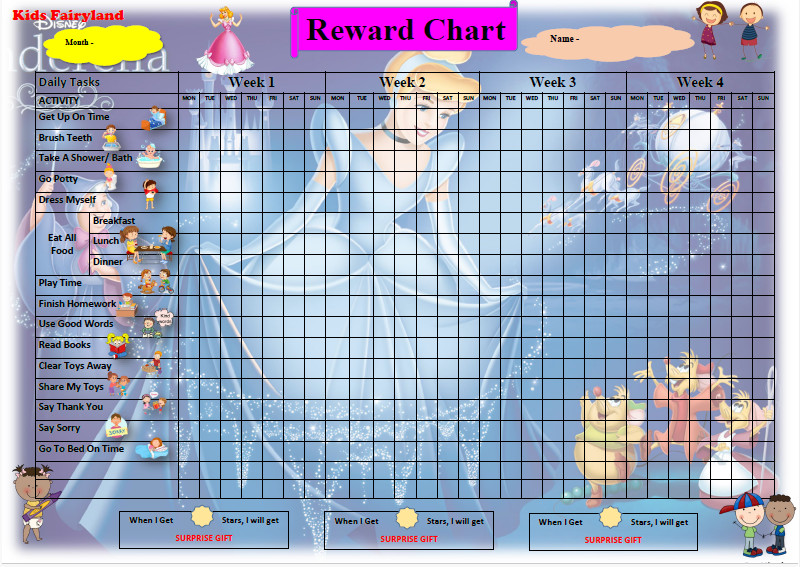 A3 Size Reward Chart Kids for Behavior Chore Charts with Stickers