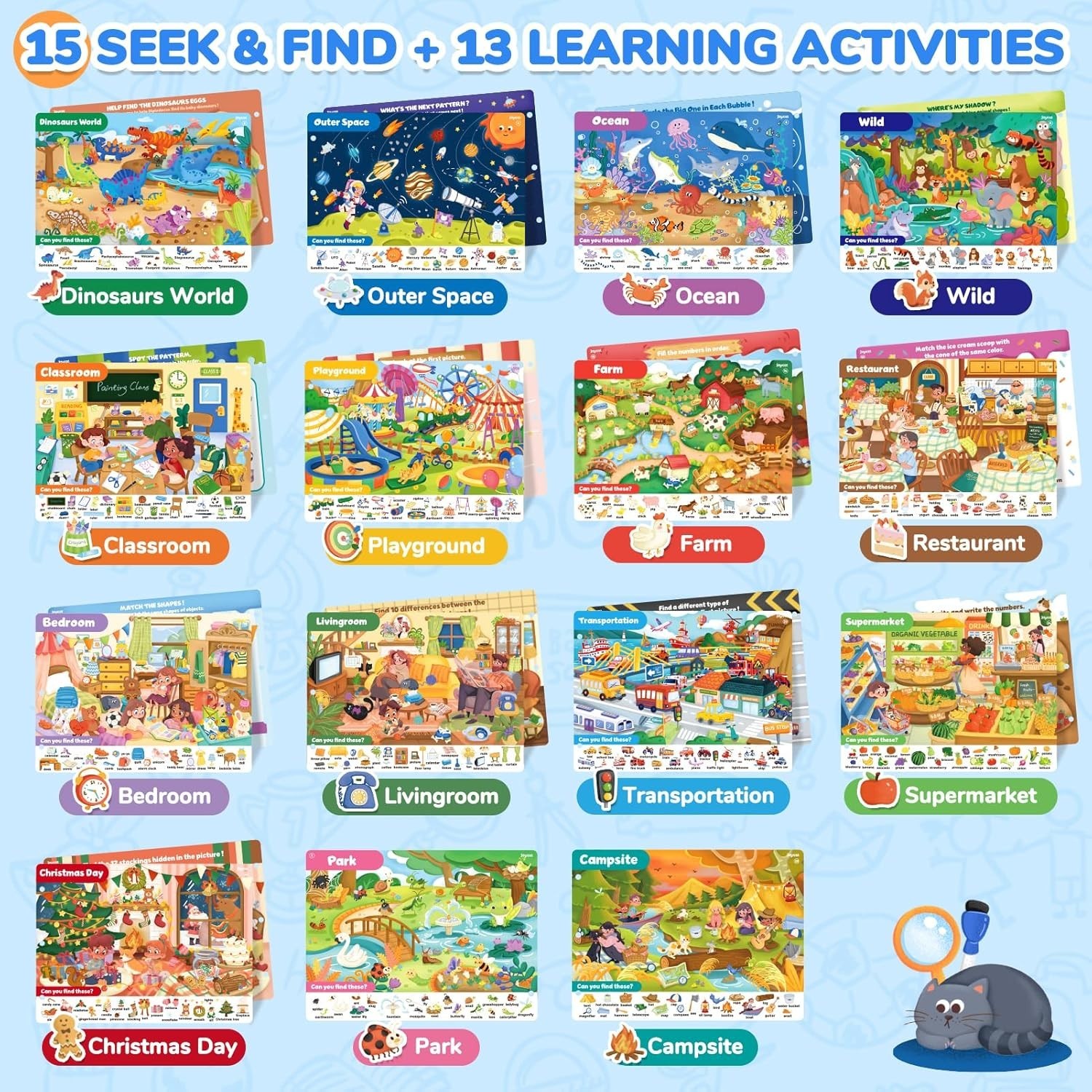 Seek & Find Game Books – Preschool Learning Activity for Toddlers & Kids Ages…
