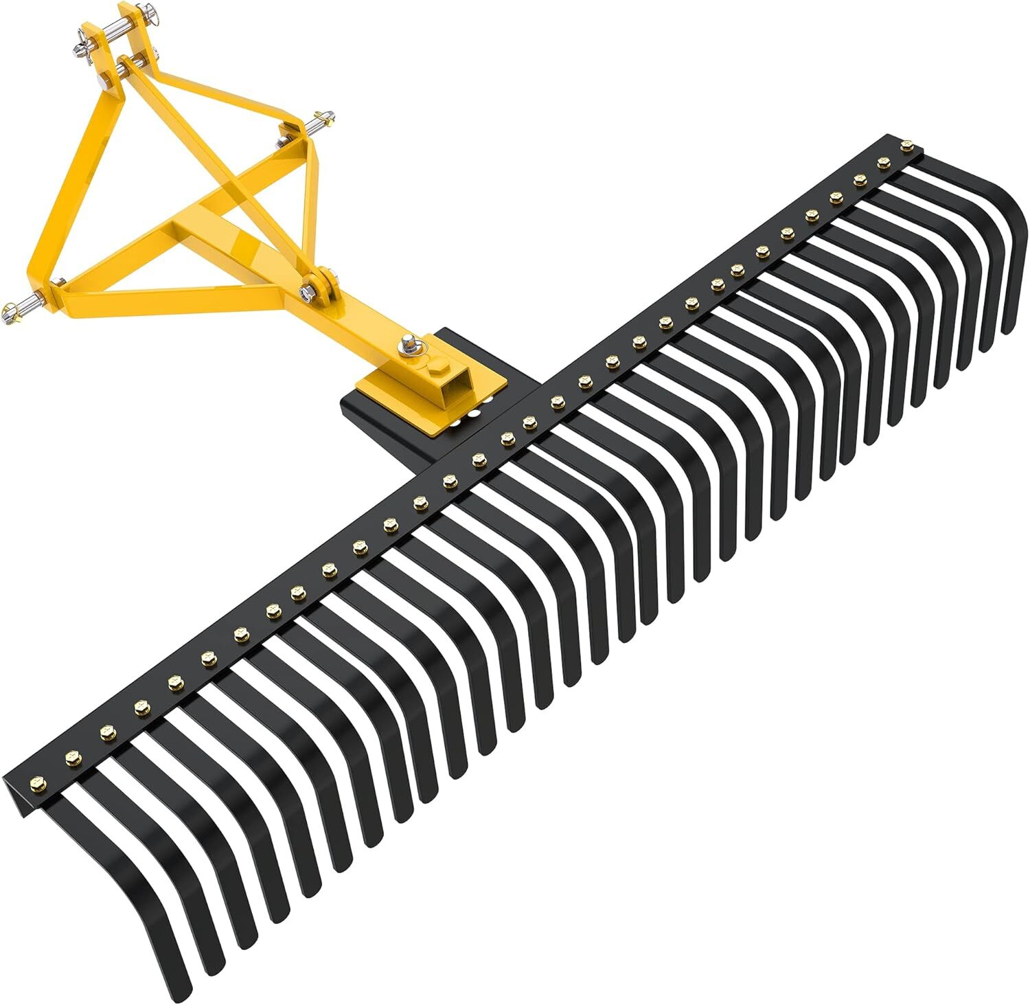 YITAMOTOR 5 FT Landscape Rock Rake for Category 1, 3 Point Attach Rake with 360