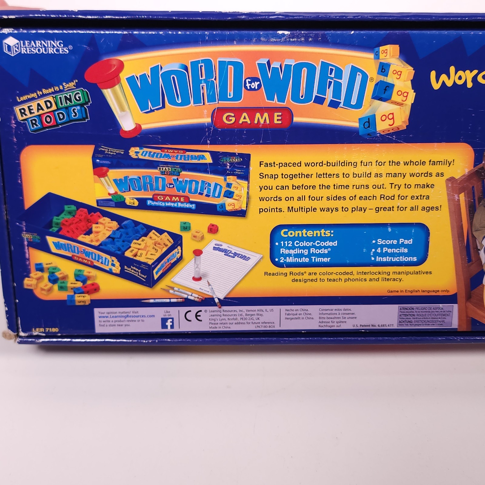Learning Resources Reading Rods Word for Word Phonics Hands On Game Homeschool
