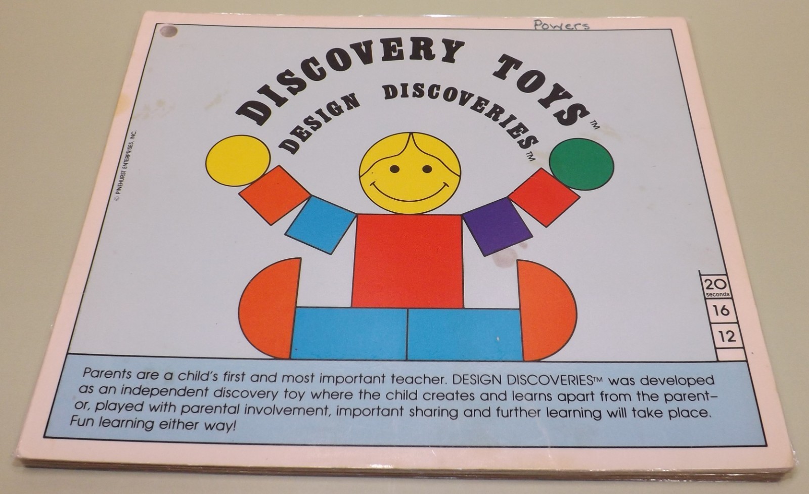 1984 Discovery Toys Design Discoveries, Replacement Cards
