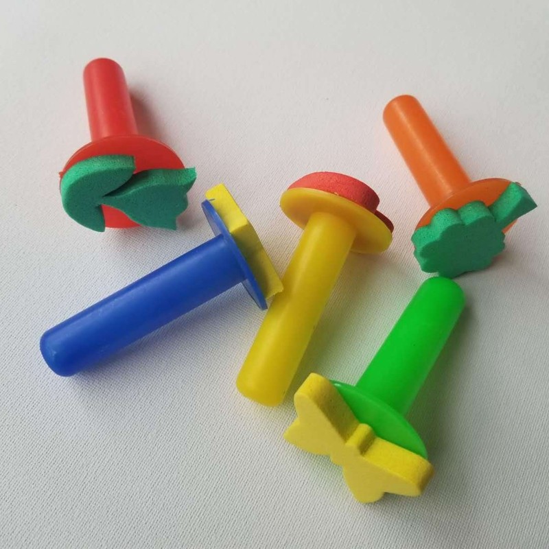 5Pcs Educational Stationery Stamp Plastic Stampers for Toddler Painting Coloring
