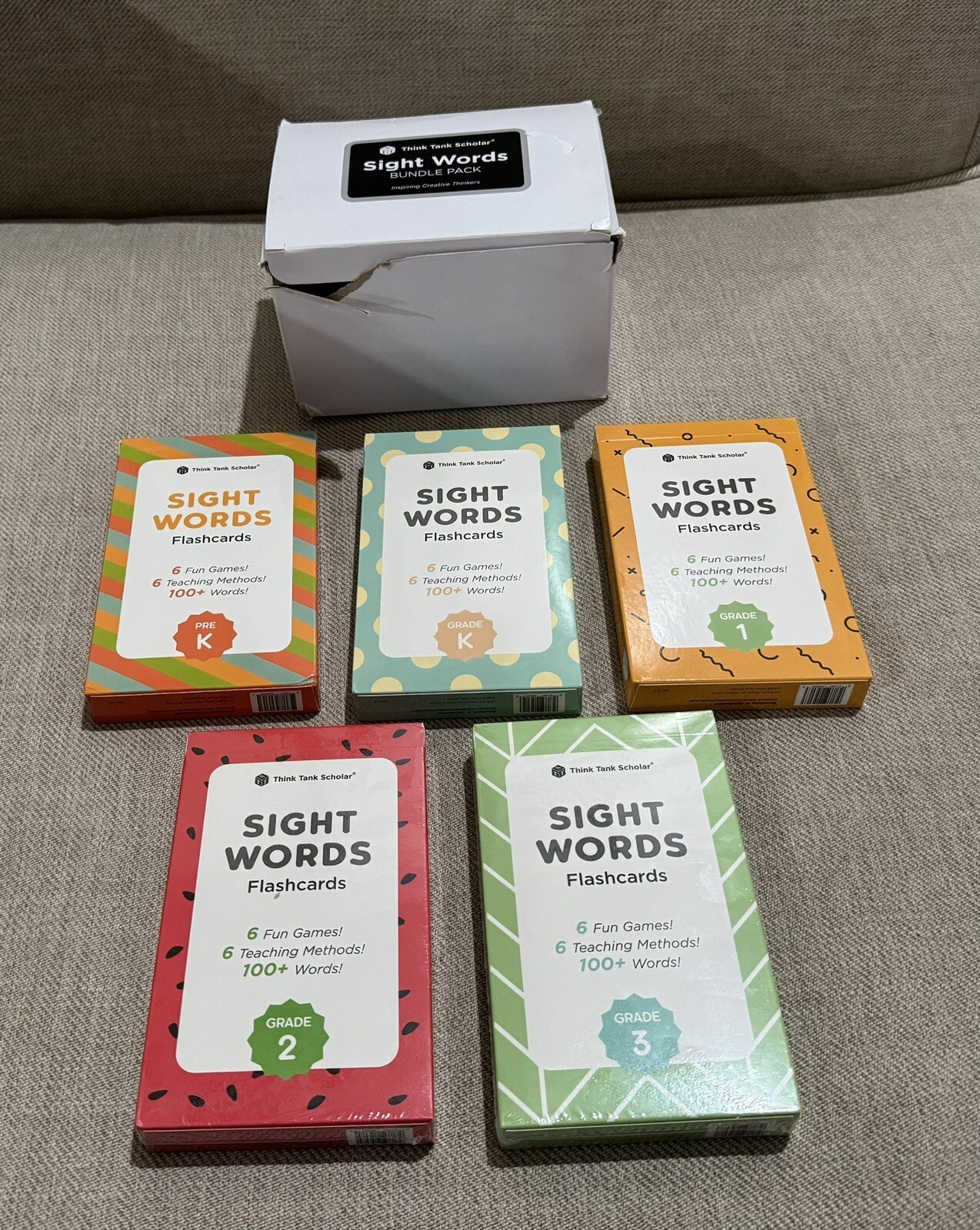 Think Tank Scholar 520 Sight Words FlashCards Set Grade PK-3 EUC