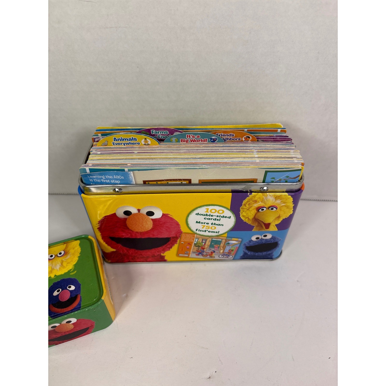 Sesame Street Look and Find Activity Cards 100 Double Sided Cards Elmo Tin Set