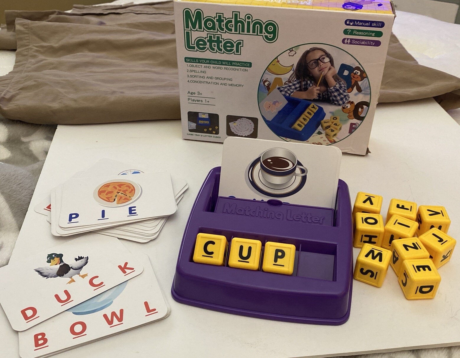 Spelling Flash Card Matching Letter Word Game Kindergarten EducationalToy ABC