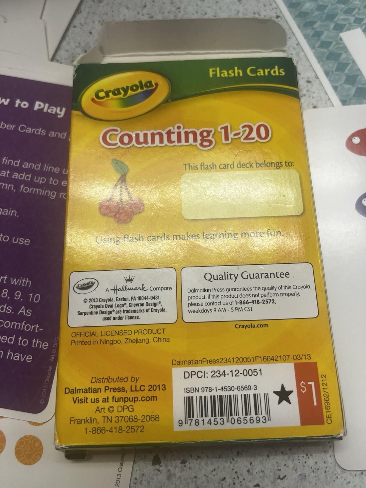 CRAYOLA LEARNING FLASH CARDS Age 3+, 36 Cards/Pk, Select: Learning Pack