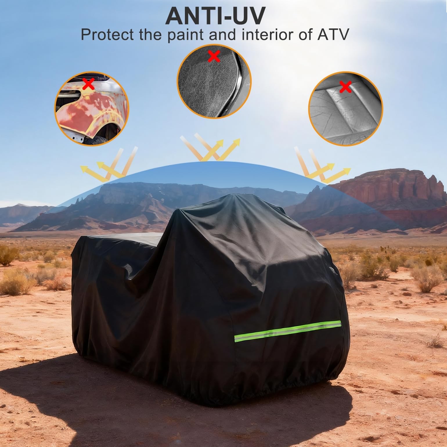 ATV Cover, 600D Heavy Duty 4 Wheeler Cover Waterproof Outdoor Quad Cover Comp…