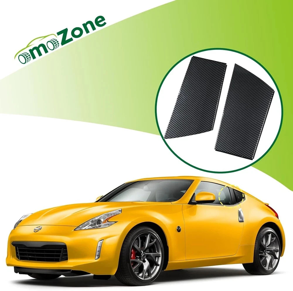 Door Window Pillar Posts Trim Cover Left&Right Finisher Lock Pillar Carbon Fiber