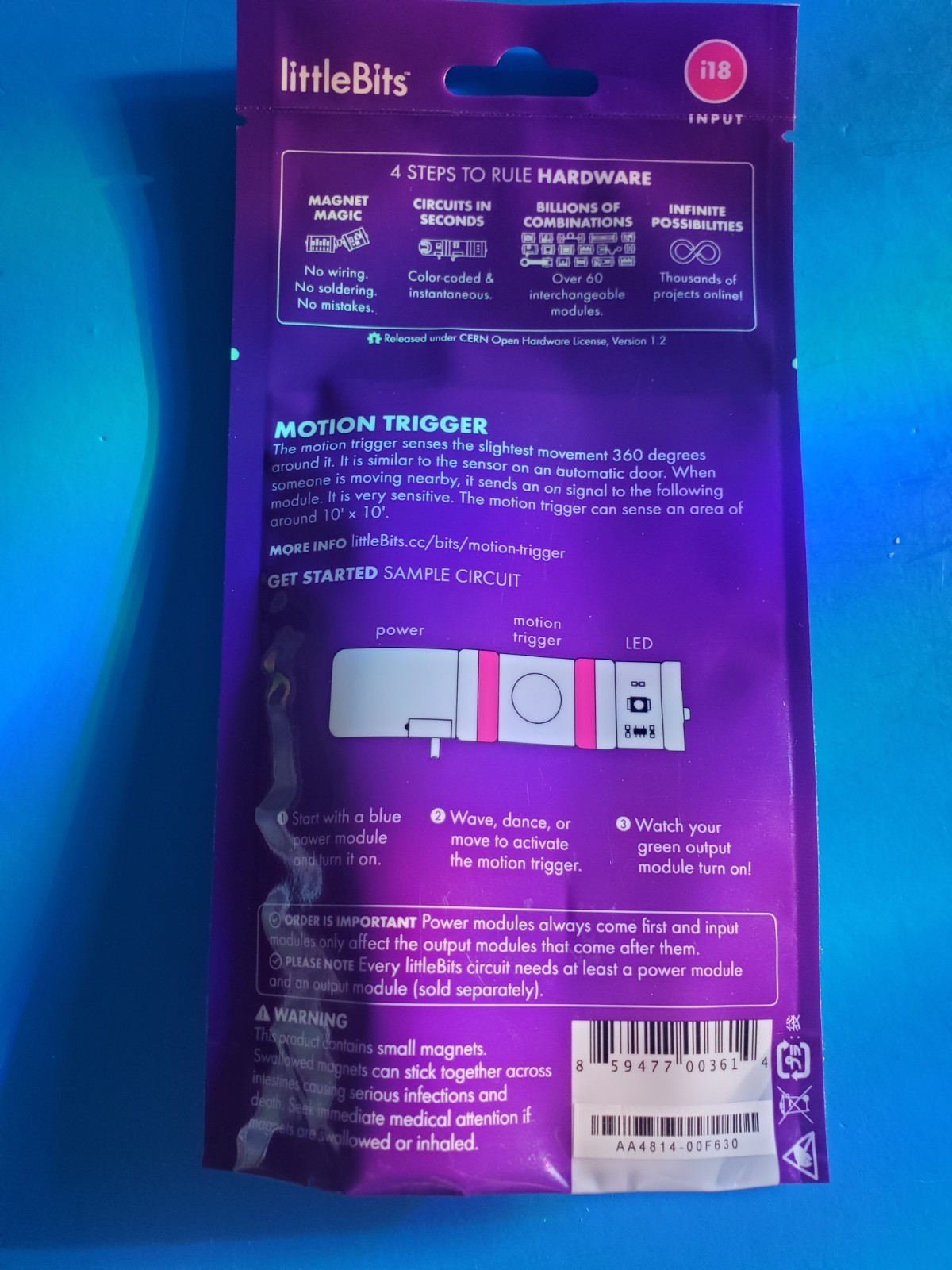 NEW factory sealed littlebits motion trigger i18