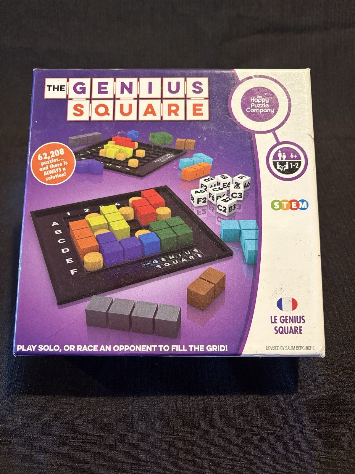 The Genius Square STEM Puzzle Game Happy Puzzle Company 2018 *missing 1 piece *