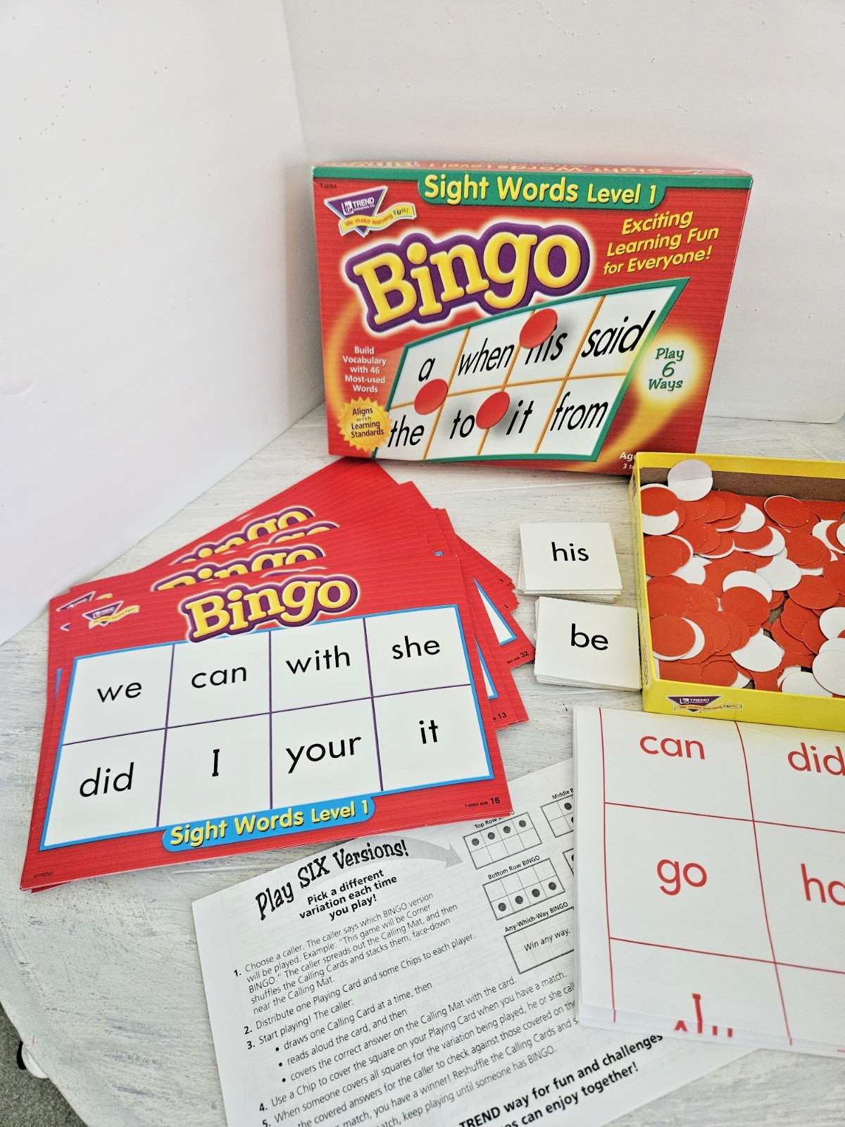 Sight Words BINGO Game for Kindergarten Learn to Read Card Game up to 36 players