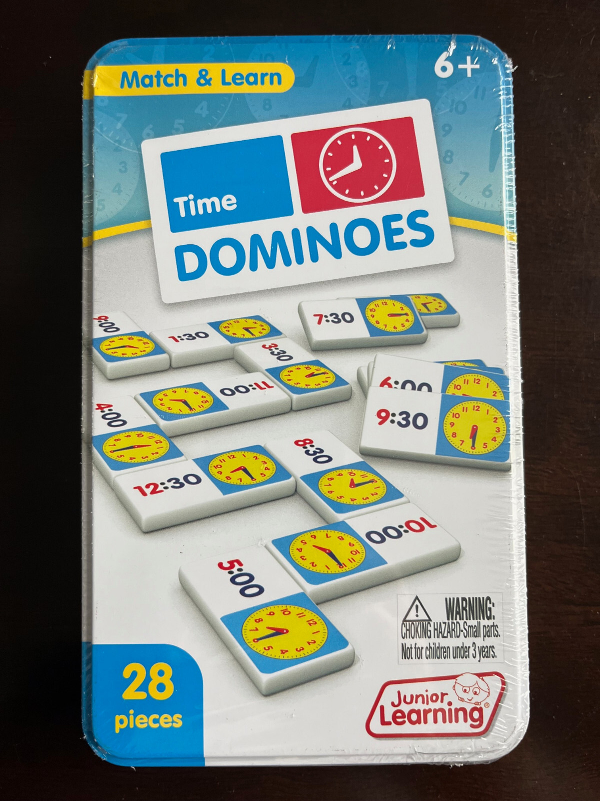 Junior Learning Match & Learn Time Dominoes – Sealed New – 28 Pieces – Ages 6+