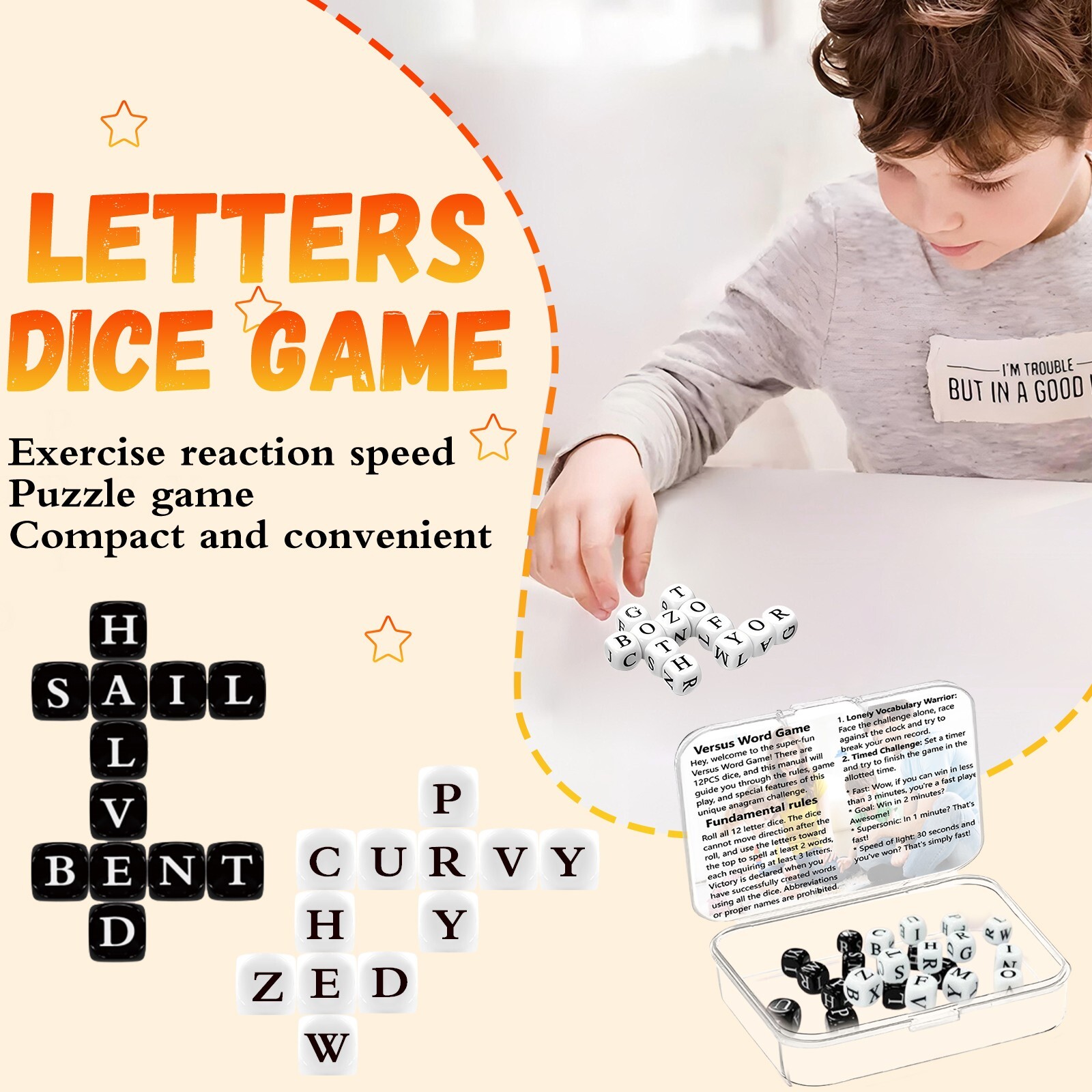 Alphabet Dice Game , Battle Game Word Dice,Game English Letter Dice.