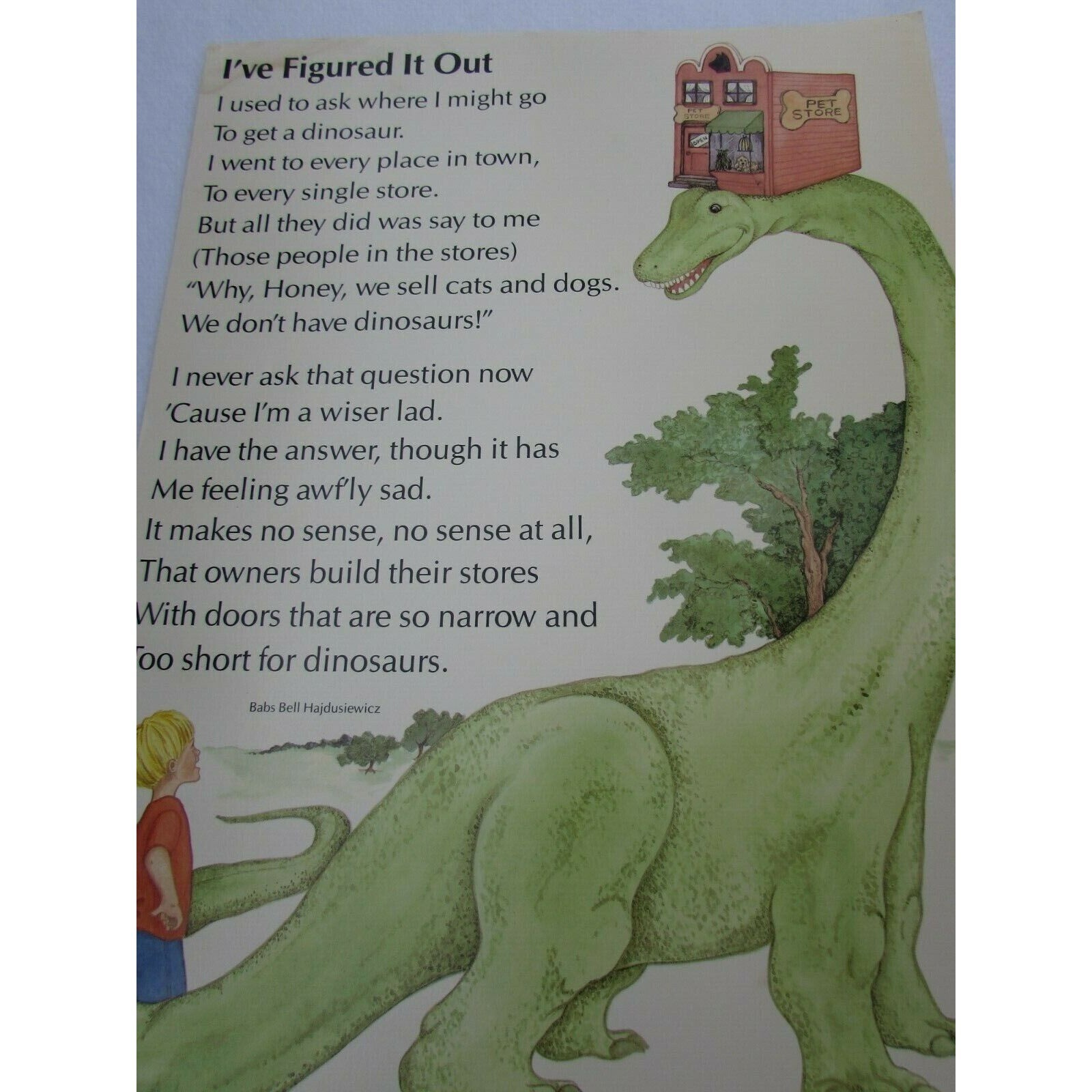I’ve Figured It Out Grade School Poster Babs Bell Hajdusiewicz 30233 Poetry VNTG