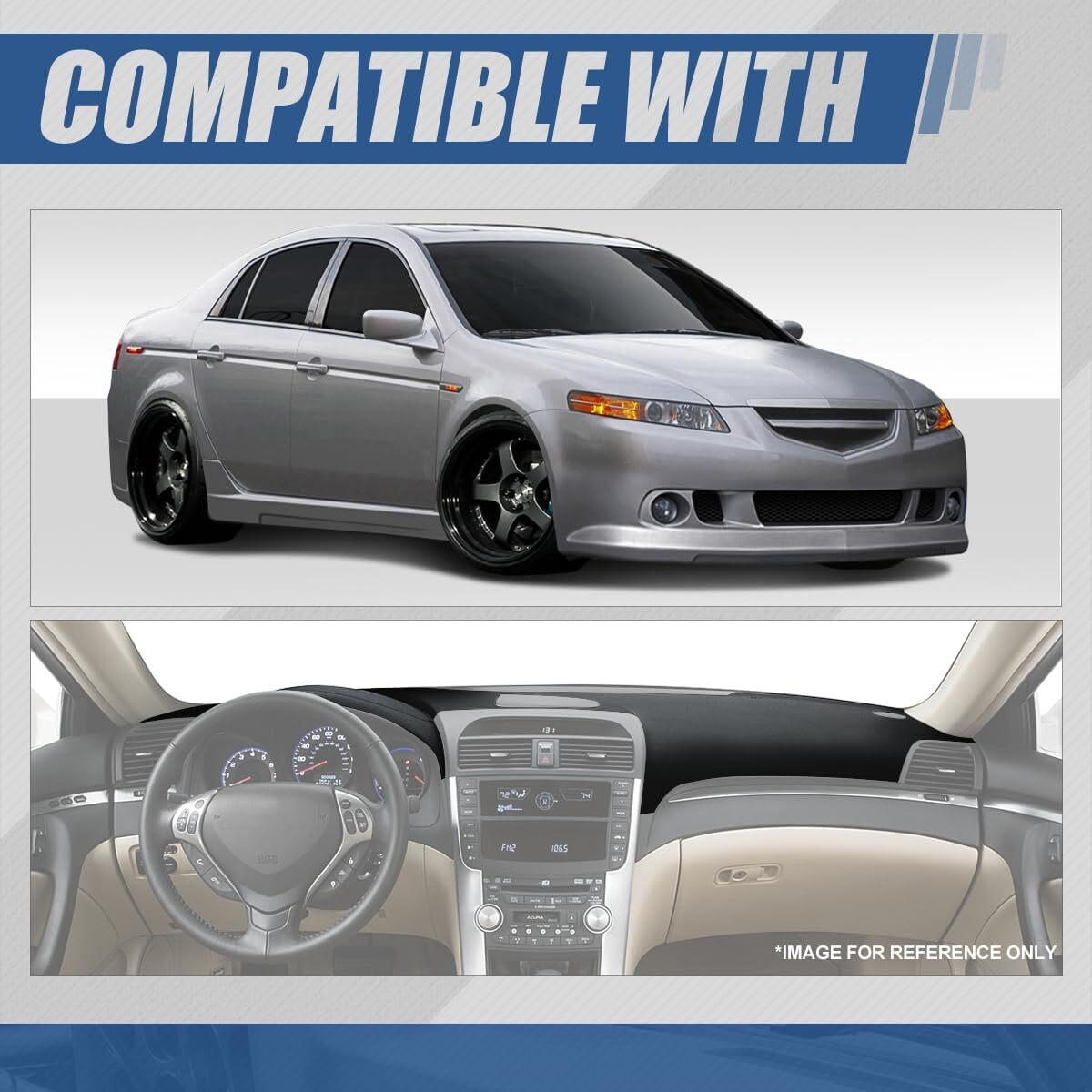 2004-2008 Acura TL Front ABS Molded Dash Board Cover Cap Overlay Black