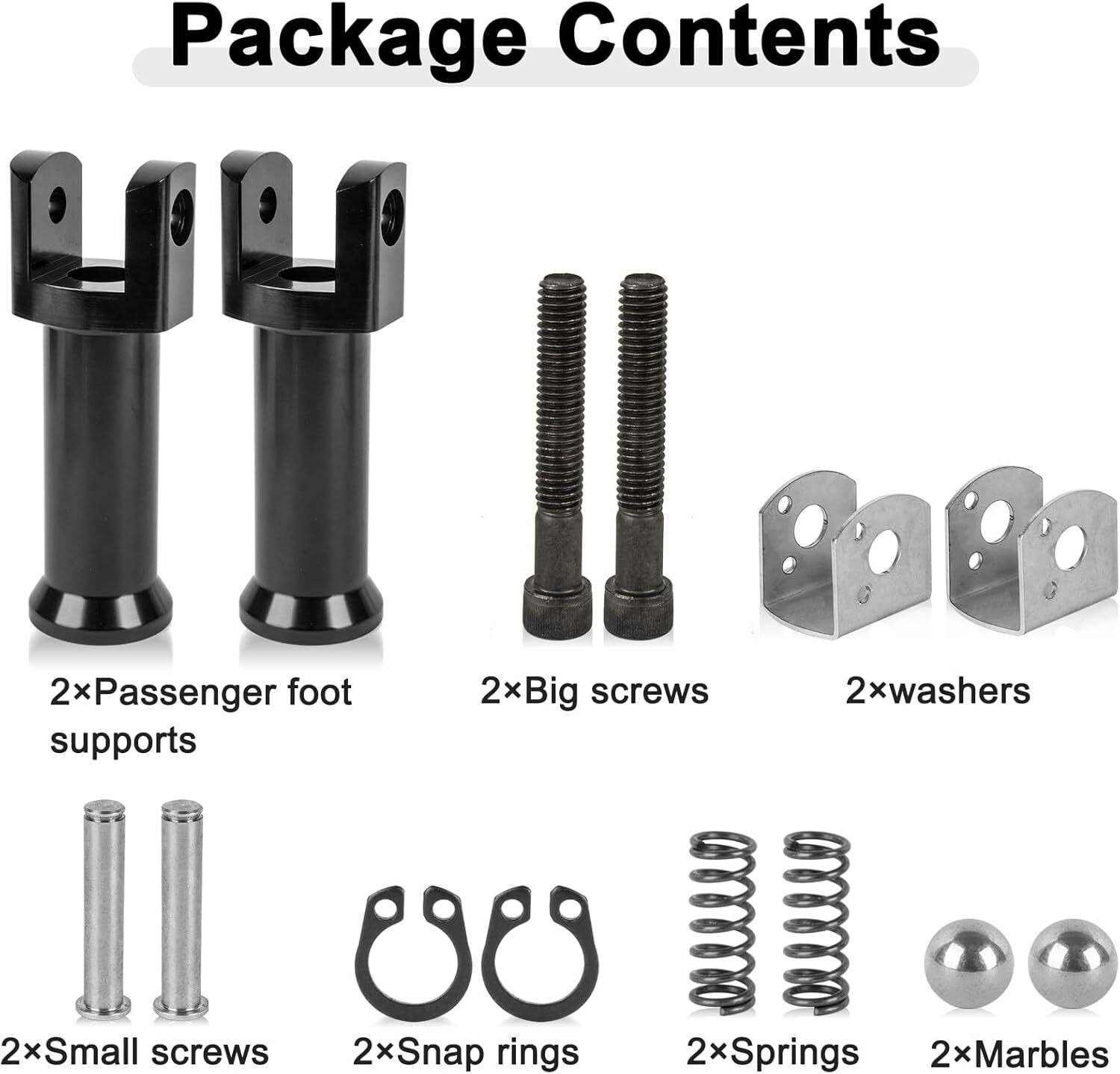 PSLER Left and Right Street Bob Foot Pegs, Softail Passenger Footpeg Supports