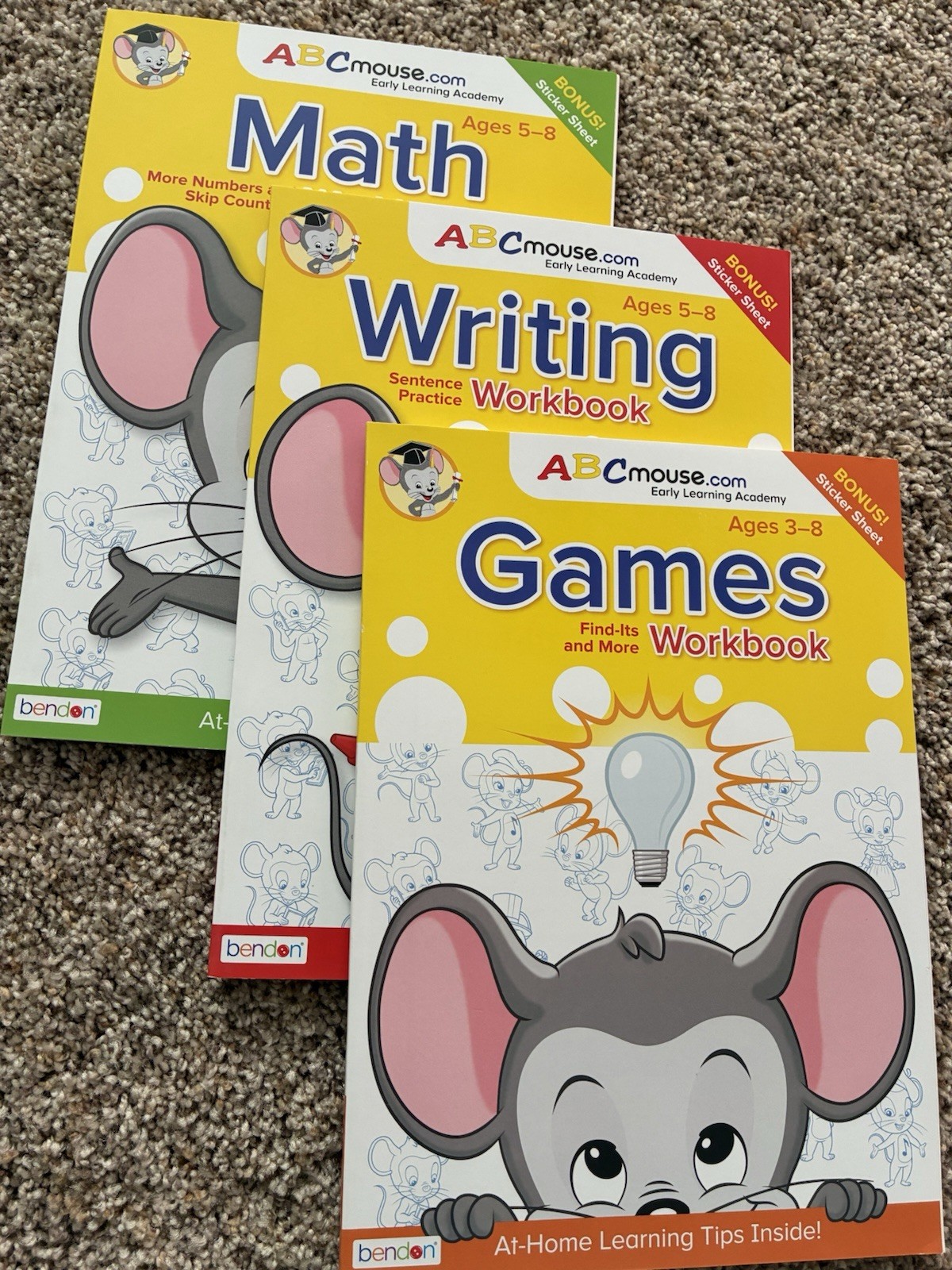 ABC Mouse Workbook Lot Of 4 Ages 3-8 Brand New