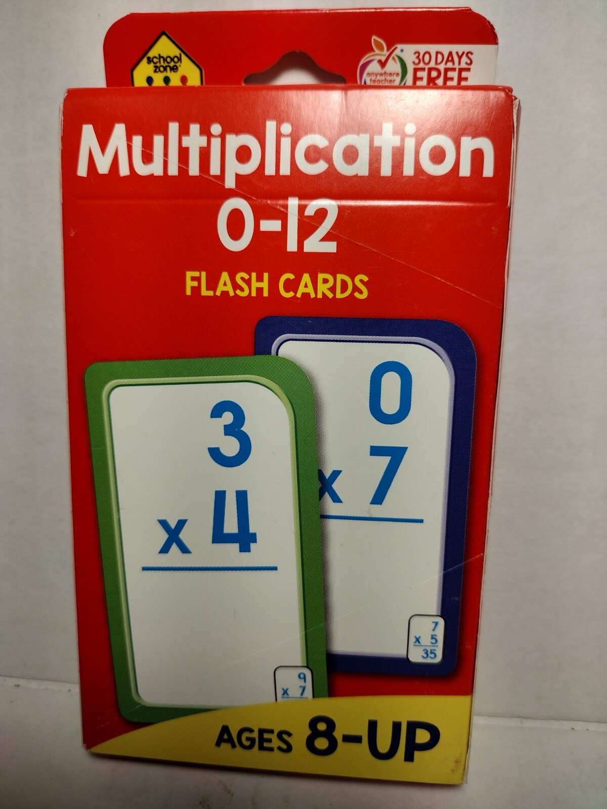 School Zone Multiplication 0-12 Flash Cards Deck Home School Age 8+