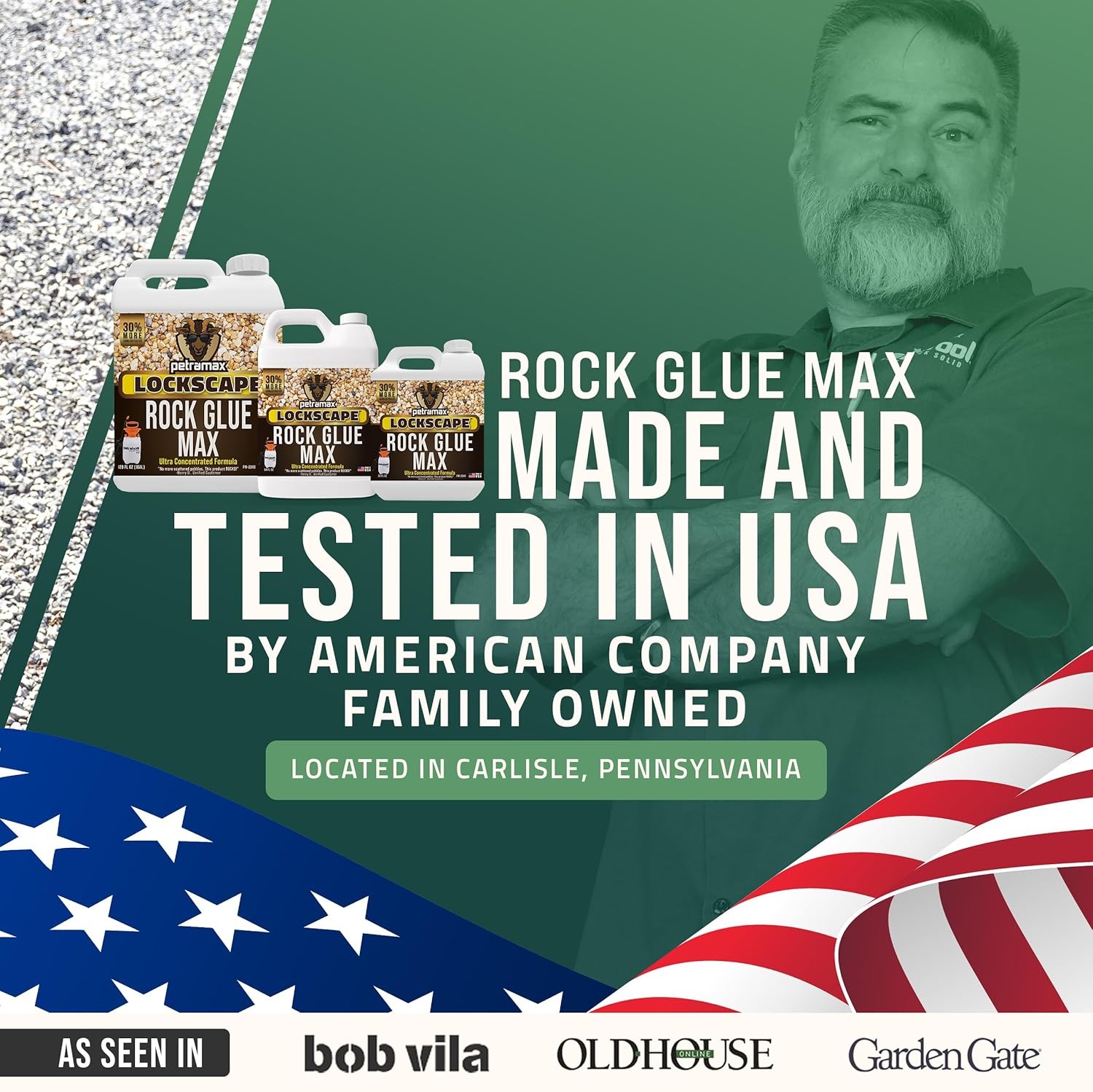 Max Rock Glue for Landscaping, 32 Ounce – Ground Coverage & Pet Safe Mulch Glue