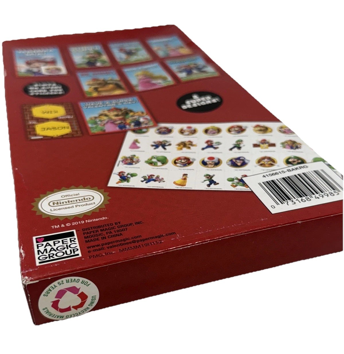 Super Mario Valentines 32 Cards 32 Stickers Nintendo Kids Classroom Gift 8 Desig