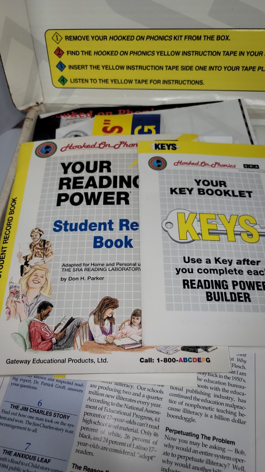 Vintage Hooked On Math Box Set (1992), Cassettes, Workbooks, Flash Cards- Used