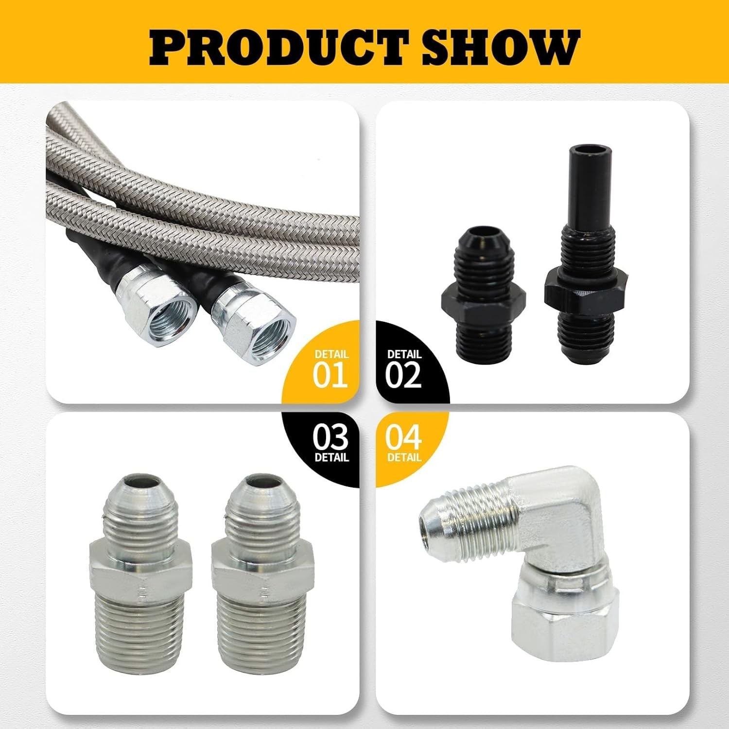 6AN 70″ Transmission Oil Cooler Hose Line kit Compatible with 4L60E 4L80E TH350