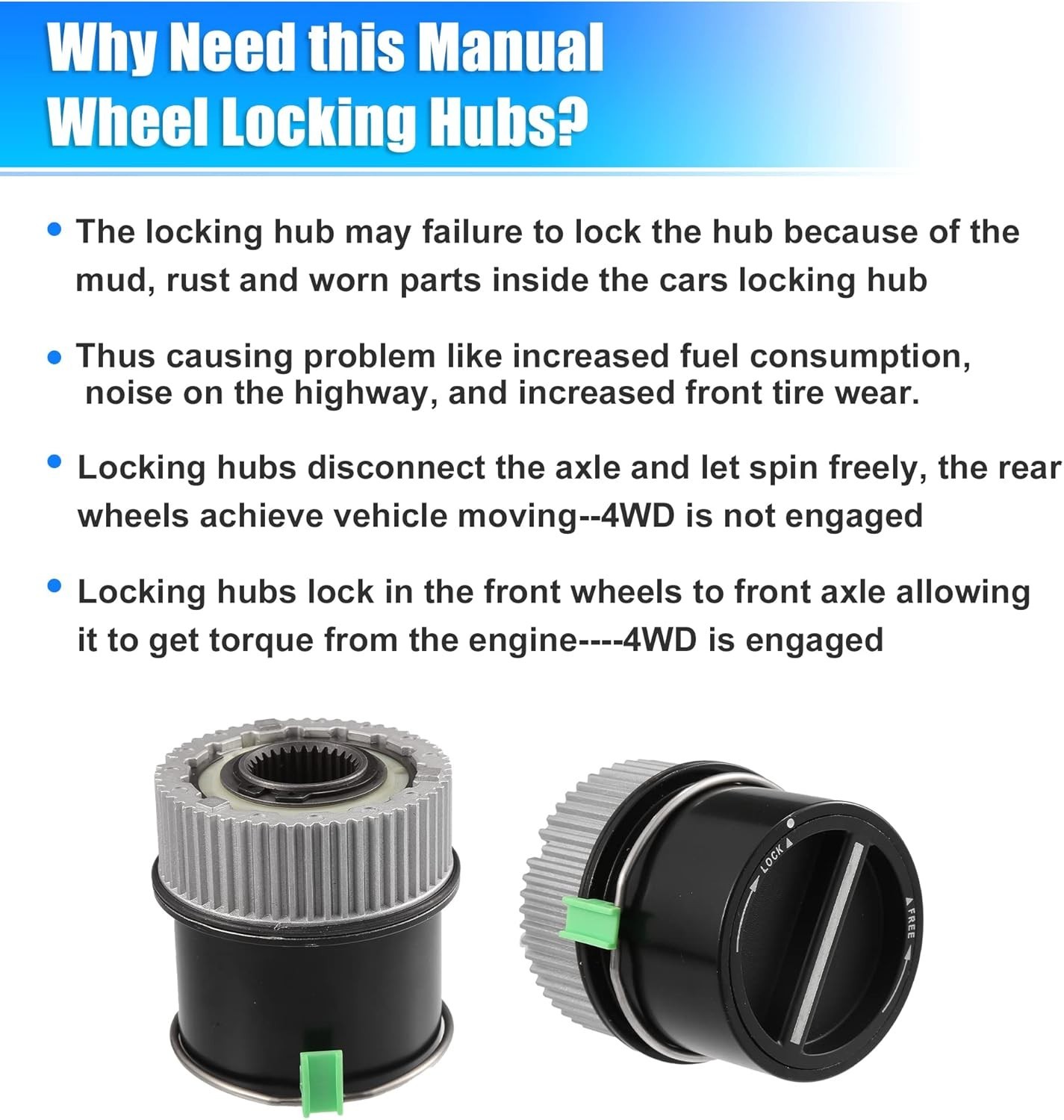 X AUTOHAUX 1 Pair 4WD Front Manual Wheel Locking Hub 1C3Z-3B396-DA for Ford F250