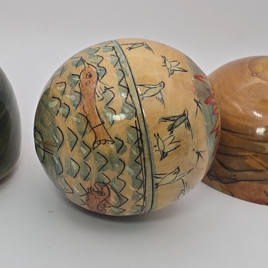 Nesting Globe Ball Sphere Earth Volcano Water Sky Birds Man Woman Creation 3″