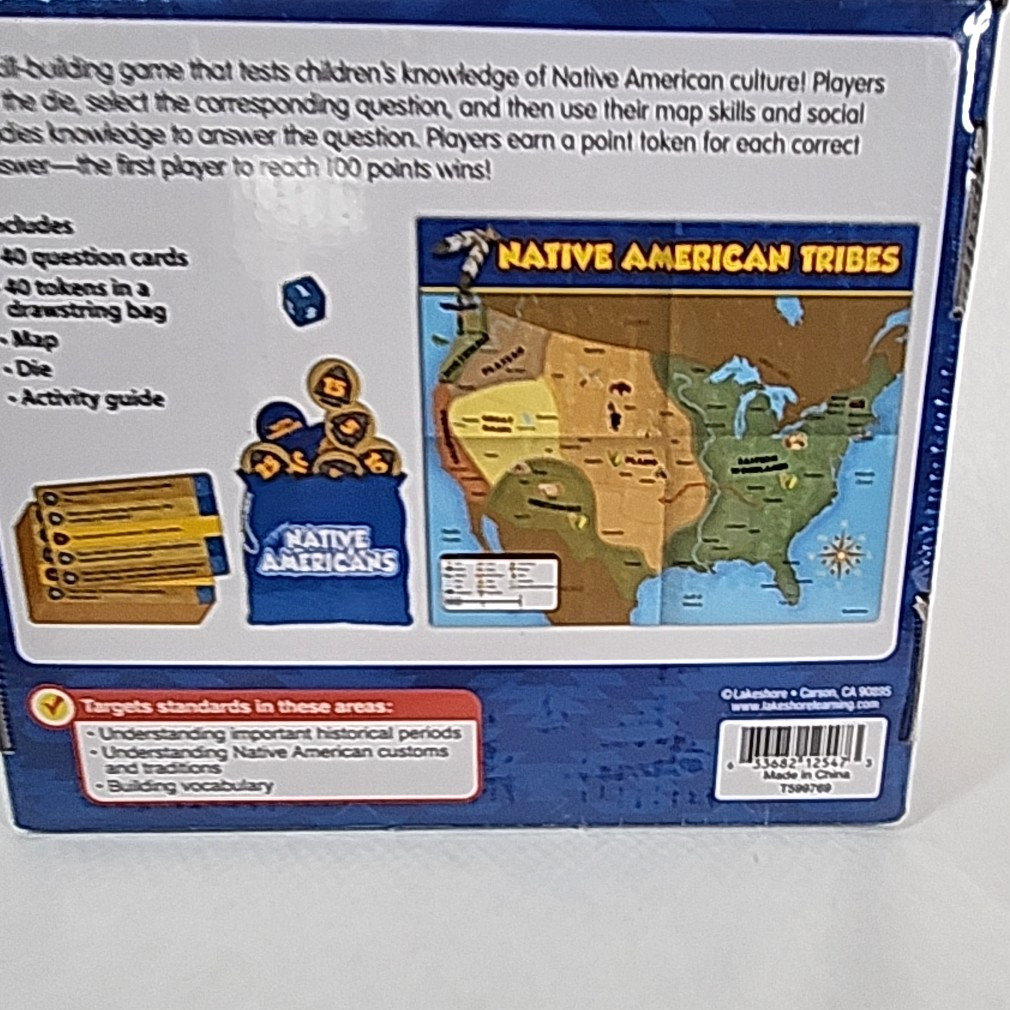 Lakeshore Grab & Play Game NATIVE AMERICANS Educational Game Ages 8+ Homeschool