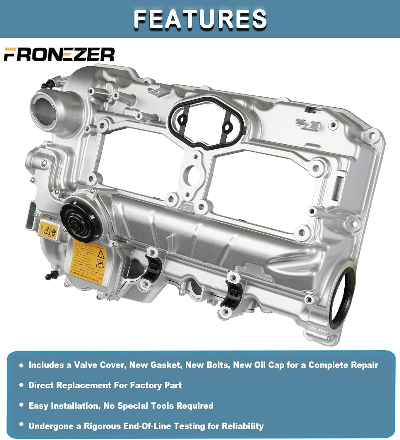 Aluminum N20 Engine Valve Cover Kit with Gasket, Bolts & Oil Filler Cap BMW