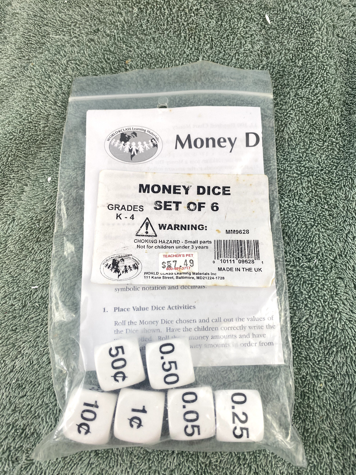 Learning Company Money Dicxe for Adding Money Grades K-4