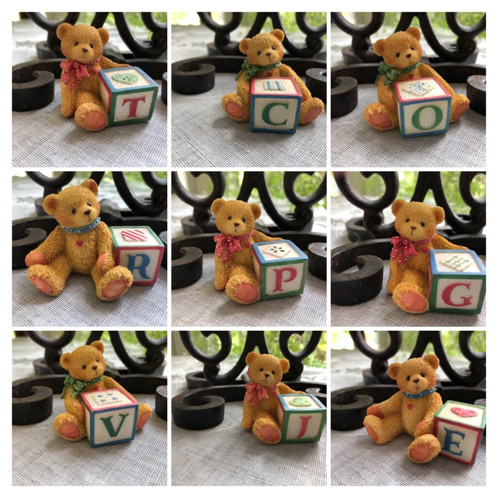 ASSORTED ENESCO – CHERISHED TEDDIES – BEAR WITH ALPHABET LETTERS – YOU CHOOSE!