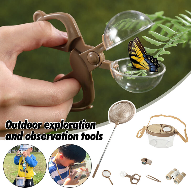 Bug Viewer Insect Box Double Magnifier Observer Kit Insect Catcher Cage Nature