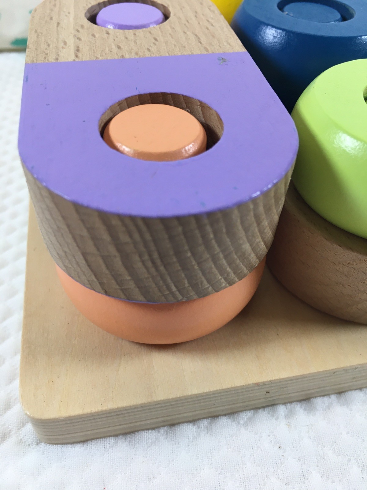 Kiwico Panda Crate Wooden Color Sorting Peg Ring Toy Educational Puzzle Toddler