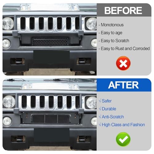 Front Lower Grill Trim Mesh Insert Replacement Compatible with Hummer H2 2003