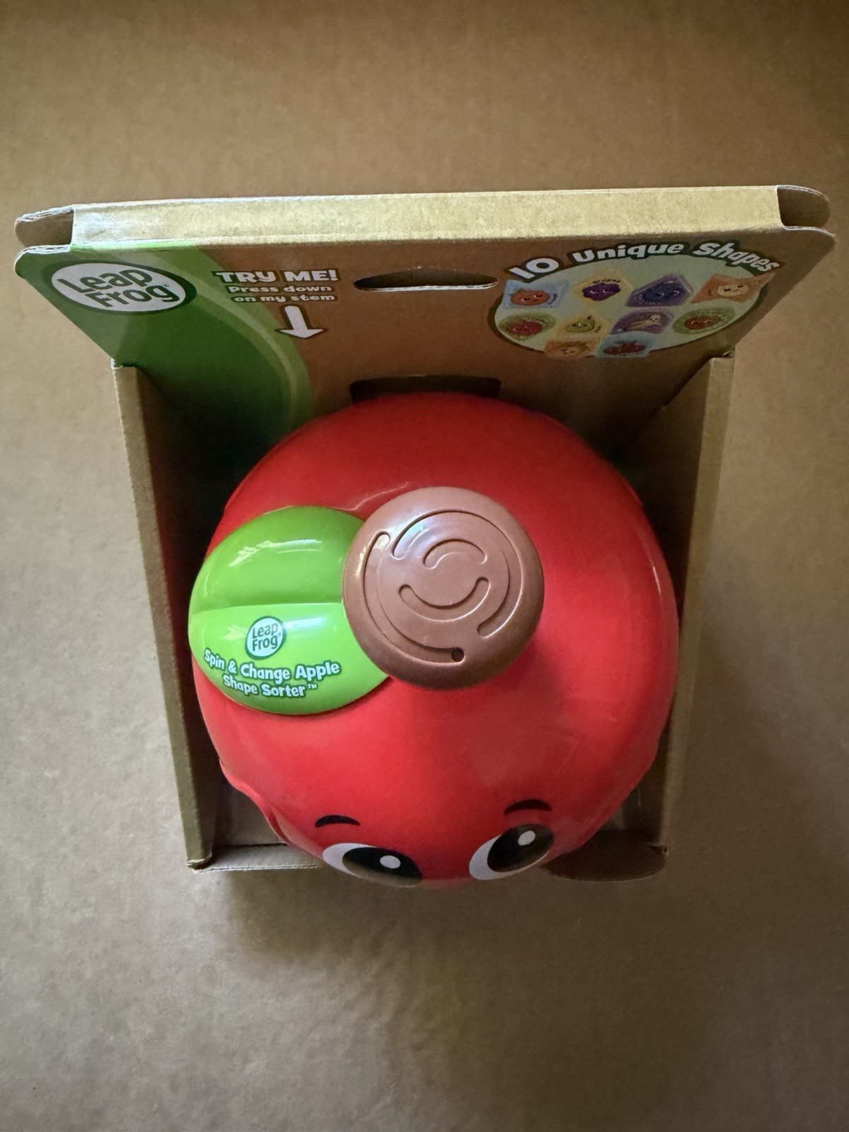 LeapFrog Spin & Change Apple Shape Sorter New Complete Ages 18+ Learning Toy