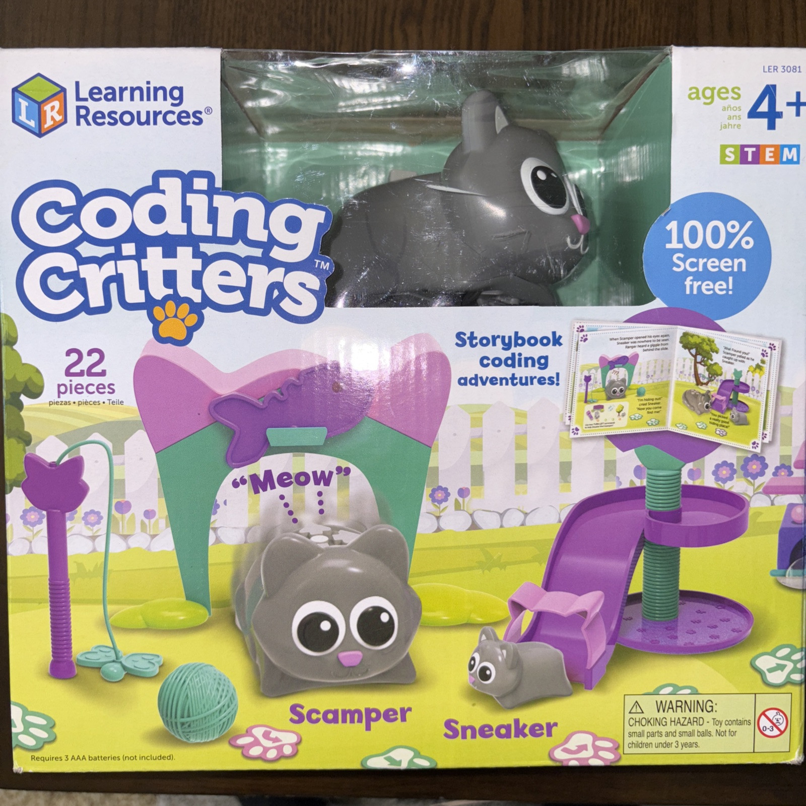 CODING CRITTERS Toy Scamper & Sneaker STEM Learning Resources Cat Best Toy! NEW
