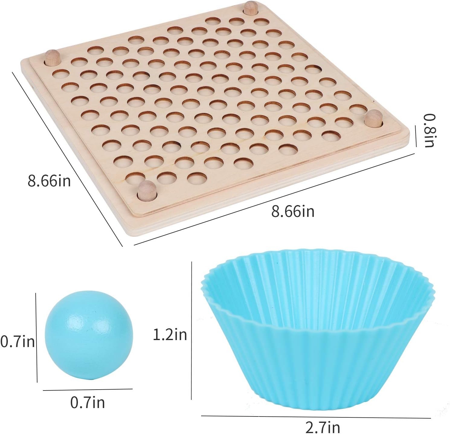 Montessori Wooden Bead Sorting Toy Color Matching Learning Educational Toy for T