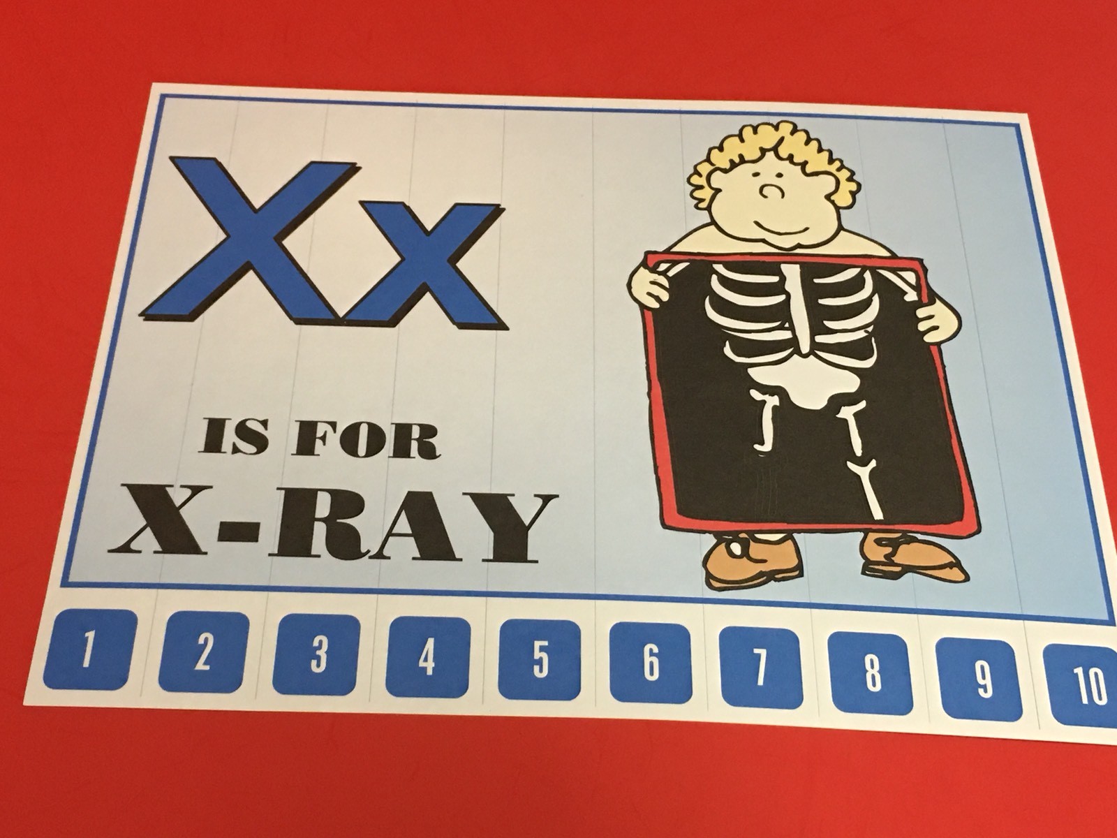 Letter X X-ray – Number Sequencing Puzzle, numbers 1-10 Laminated