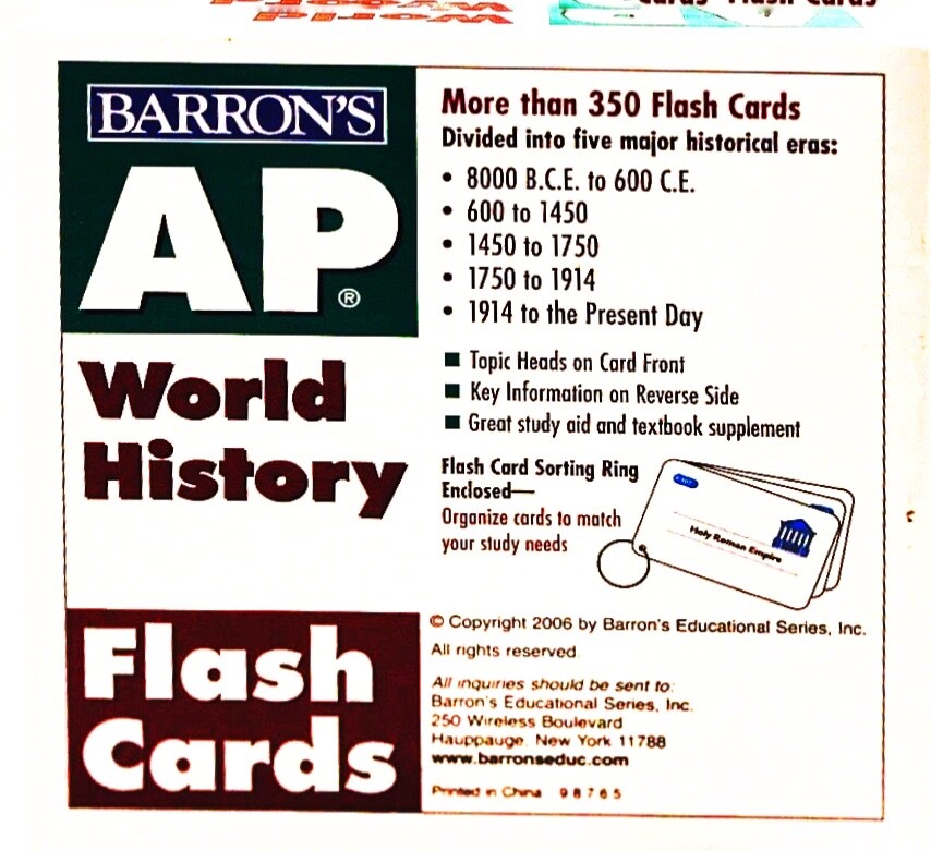 🌏 Barron’s AP World History Flash Cards FlashCards VG Lupinskie-Huvane Coughlin