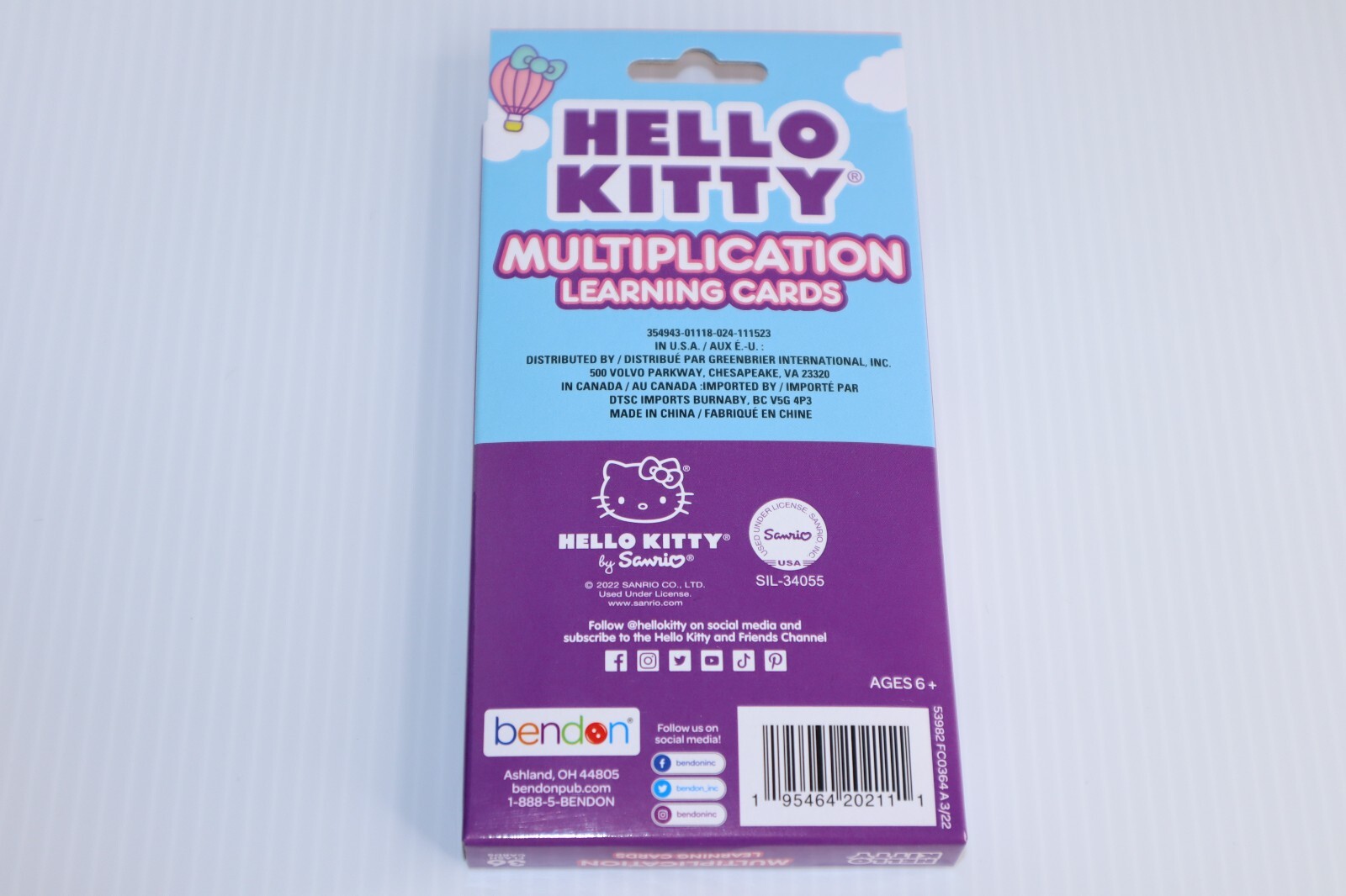 New Hello Kitty Multiplication Learning Cards Sanrio Deck Numbers Fun & Cute!
