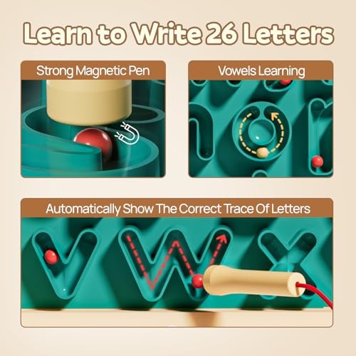 TOP BRIGHT Magnetic Letter Board – Alphabet Learning Montessori Toys, ABC