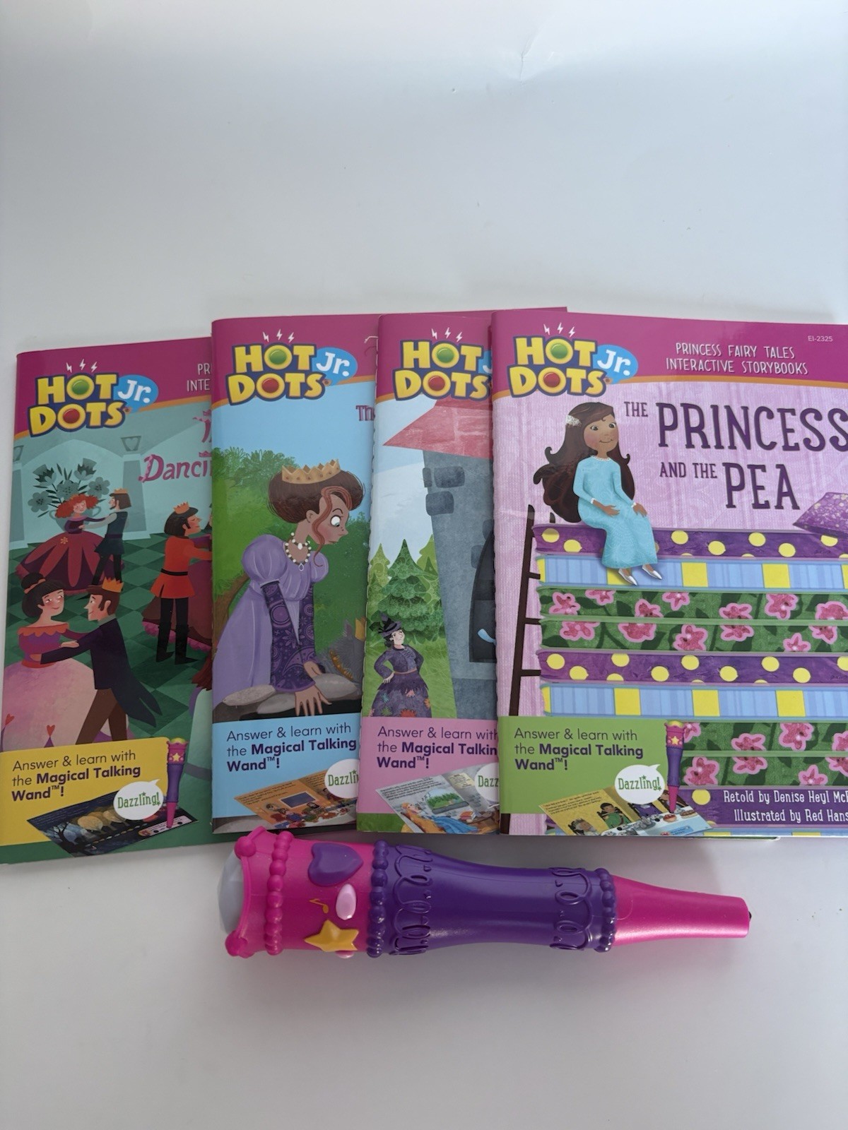 Hot Dots Jr. Princess Fairy Tales Storybooks 4 Books& Interactive Pen Homeschool