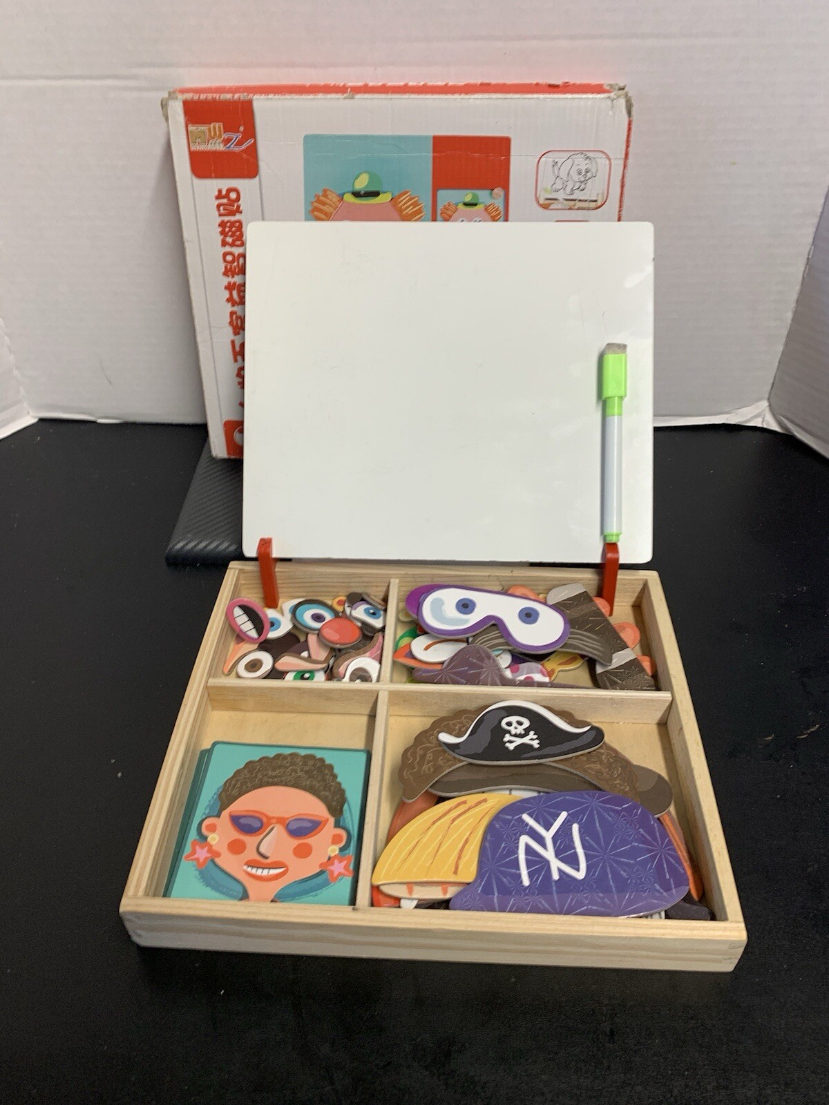 Muwanzi Magnetic Character Facial Features Puzzle W/ Back Drawing White Board 🔥