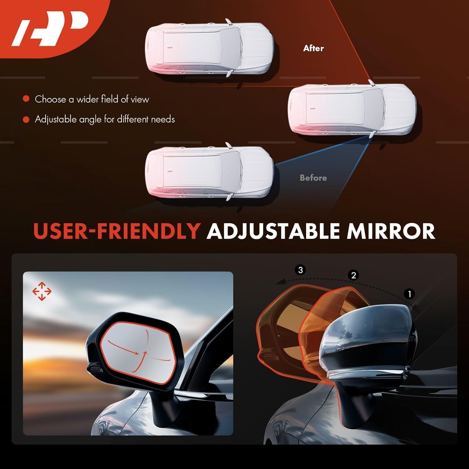 Pair (2) Driver and Passenger Side Power Door Mirror – Compatible with Ram 1500