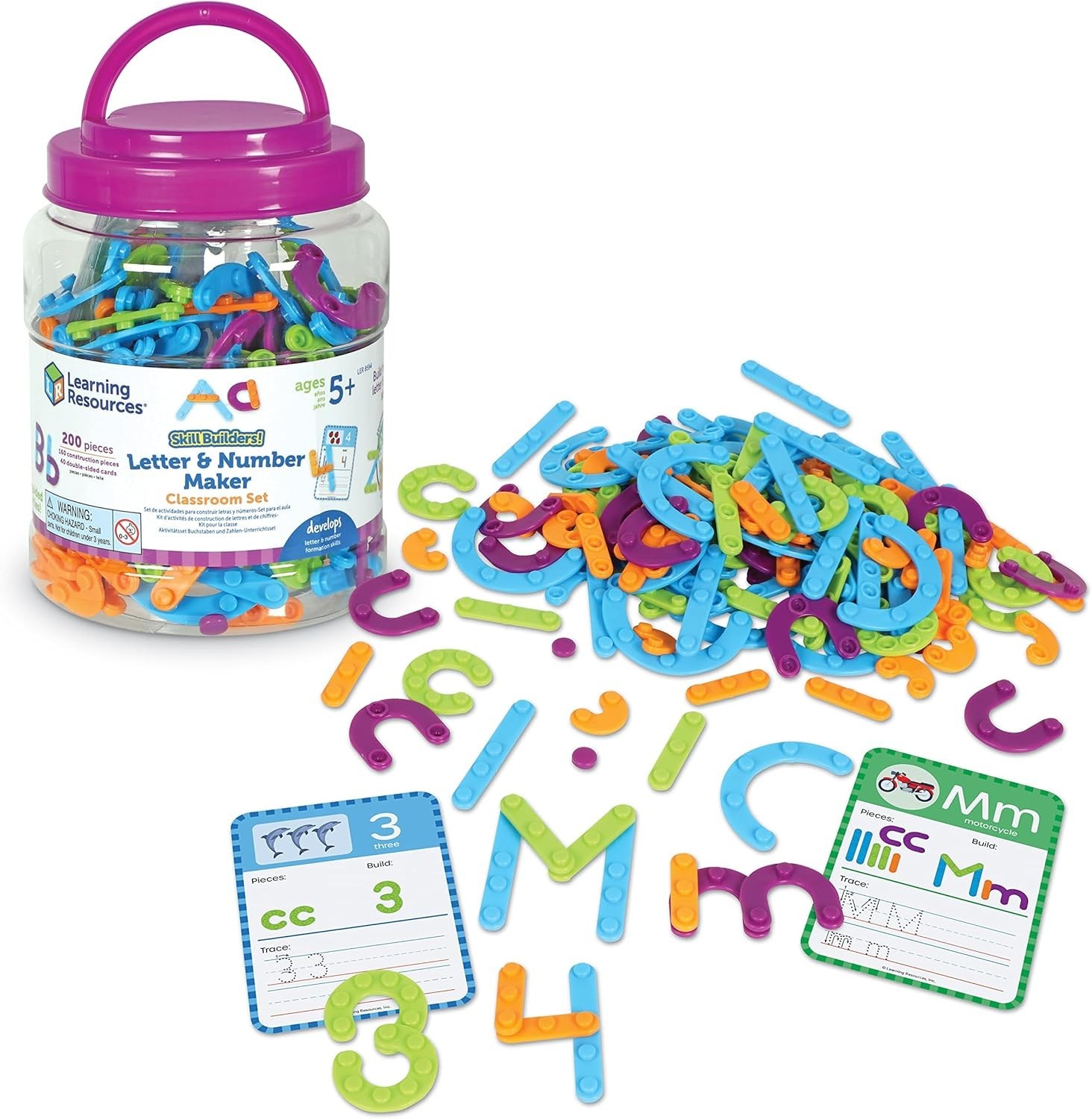 Learning Resources Skill Builders! Letter & Number Maker Classroom Set, 200