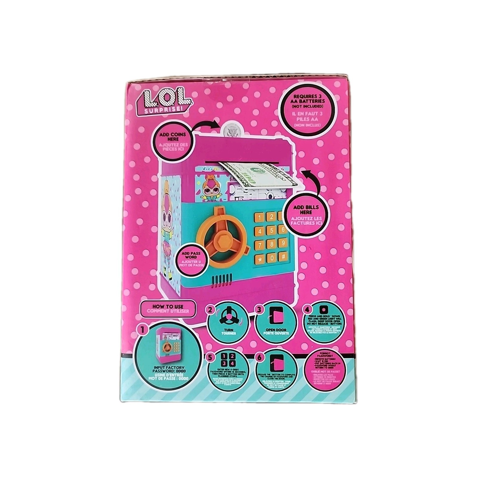 NEW! LOL SURPRISE! BON BON Safe Piggy Bank Electronic ATM Money Coin Cash Safe