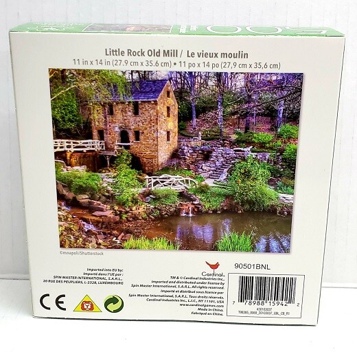 CARDINAL 500 PIECE PUZZLE JIGSAW SET NATIONAL PARK LITTLE ROCK OLD MILL LAKE