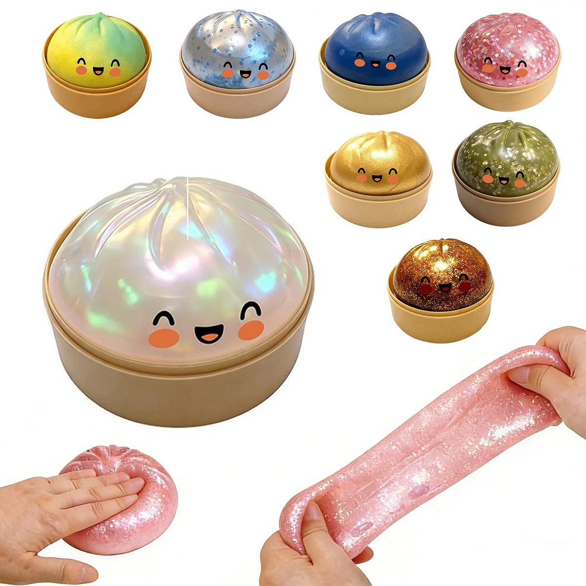 New Five Below Surprise Squishy Dumpling Bun Glitter Rare Toy Collectible TL