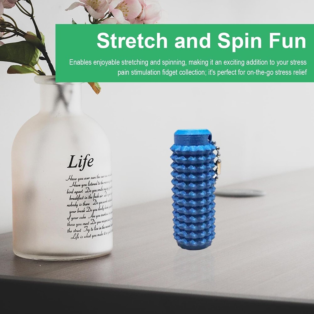Portable Stress Relief Spiky Grippie Keychain, Hand Fidget Tool for Focus & Calm